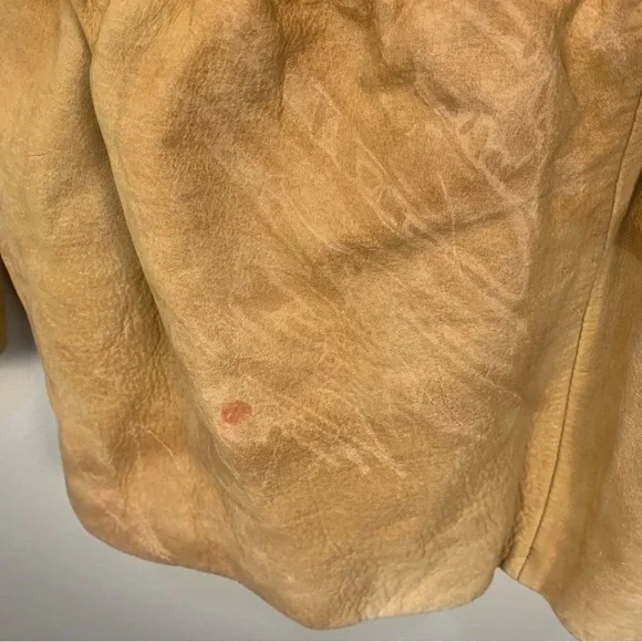 VTG LNR Soft Leather Western Tassel Fringe Waist Drawstring Jacket - Picture 14 of 16